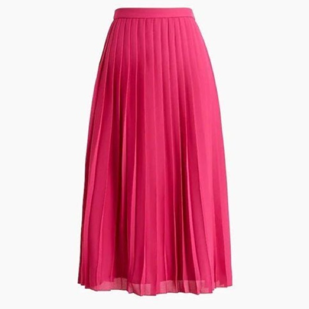 J. Crew Fuchsia Pleated Skirt